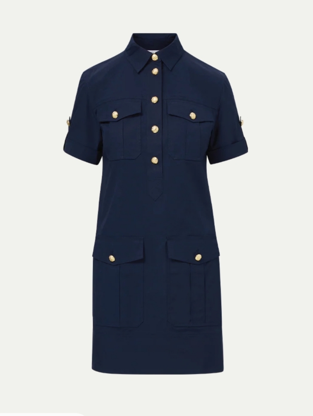 Veronica Beard Lucca Navy Blue Cargo Cotton Shift Dress Size US 6 - Picture 6 of 13